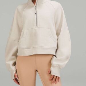 Lululemon Ivory Hooded Half Zip